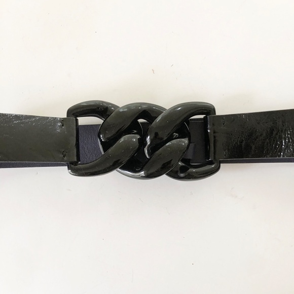 Serge Gavazzeni Patent Leather Lucite Chain Belt / M - Picture 1 of 7